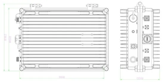 2*40dBm 2T2R 56Mbps 50~70km Fpga Fhss IP67 Outdoor Base Station Radio Transmitter
