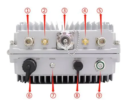 2*40dBm 2T2R 56Mbps 50~70km Fpga Fhss IP67 Outdoor Base Station Radio Transmitter