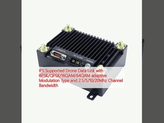 बीपीएसके/क्यूपीएसके/16क्यूएएम/64क्यूएएम अनुकूली मॉड्यूलेशन प्रकार और 2.5/5/10/20Mhz चैनल बैंडविड्थ के साथ आईएफएस समर्थित ड्रोन डेटा लिंक