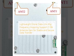 स्थिर और सुरक्षित डेटा ट्रांसफर के लिए हल्के ड्रोन डेटा लिंक 45g फ्रीक्वेंसी हॉपिंग सपोर्ट 2 डीबीआई एंटीना लाभ